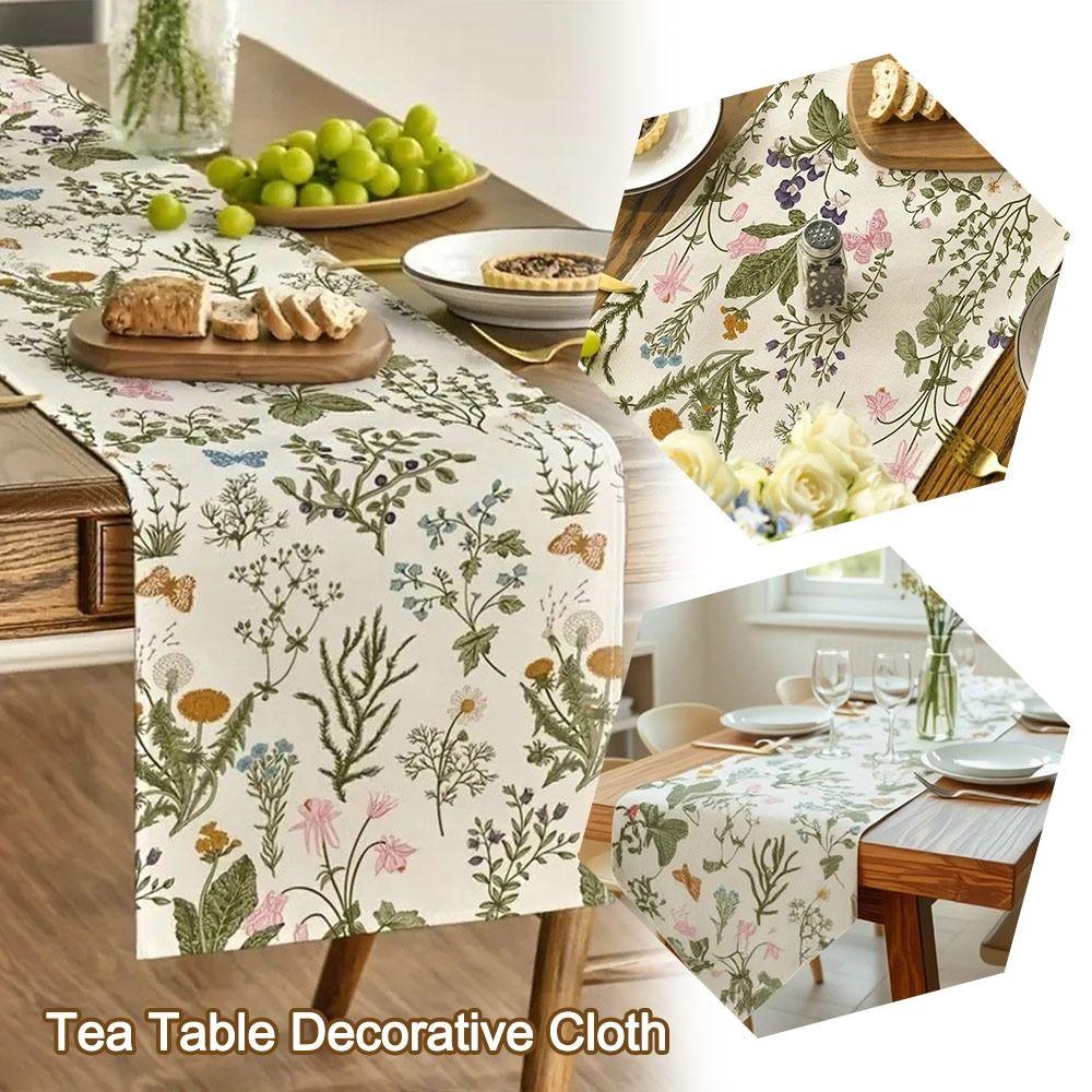 

Heat Insulation Flower Table Cloth Floral Pattern Tea Table Decorative Cloth New Table Runner 33x91cm