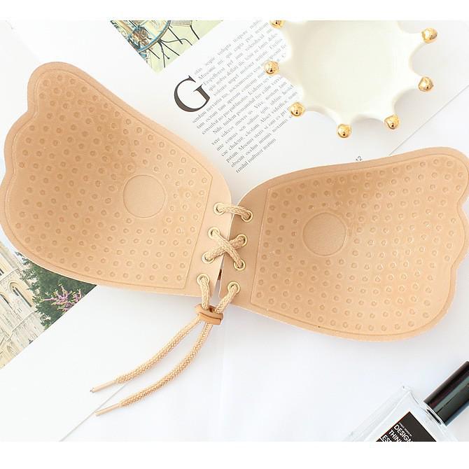 Breathable Drawstring Winged Invisible Bra with Bio-Silicone Nipple Covers for Weddings