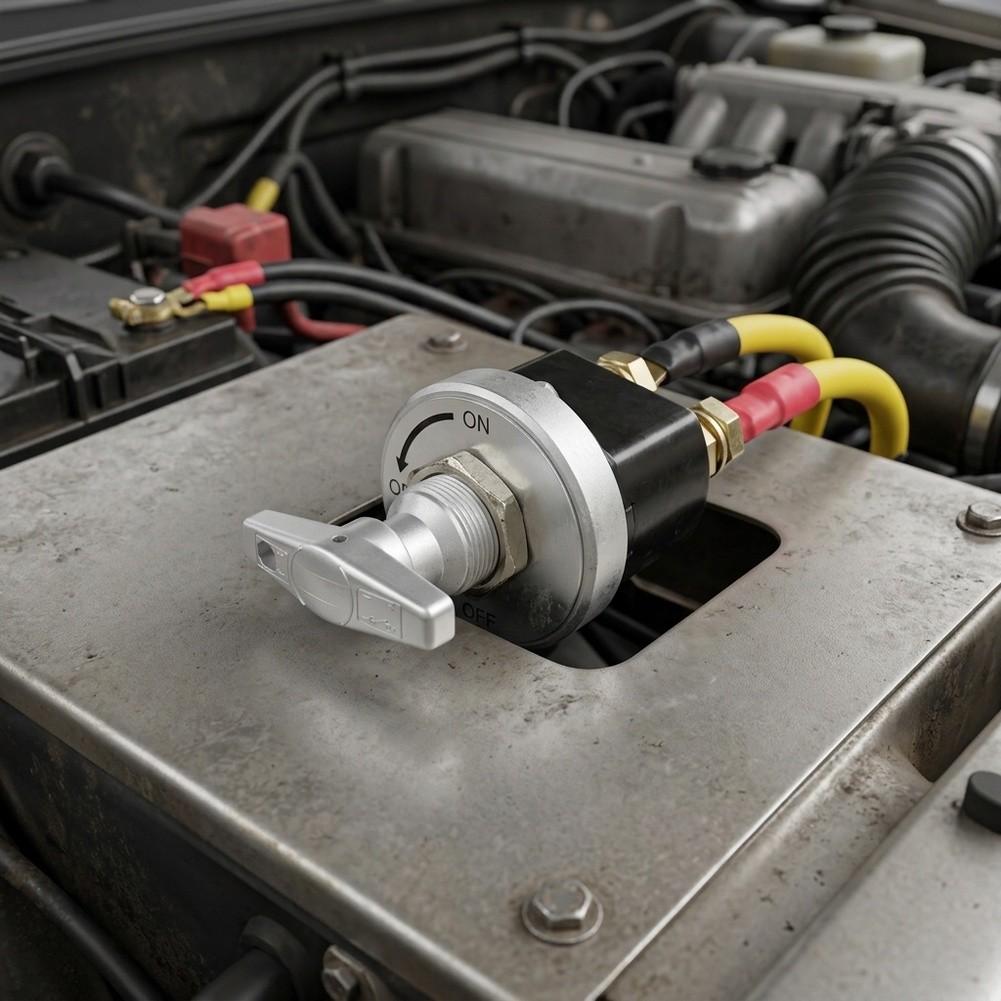 Lockable 12V Battery Isolation Switch for Cars For RVs Trucks and Boats Designed to Prevent Battery Drain and Electrical Damage