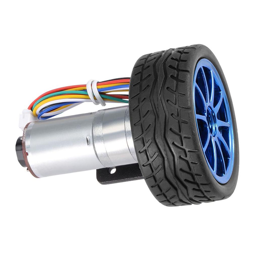 DIY Encoder Gear Motor com suporte de montagem 65mm Wheel Kit para Smart Car Robot DC12V(100 RPM)