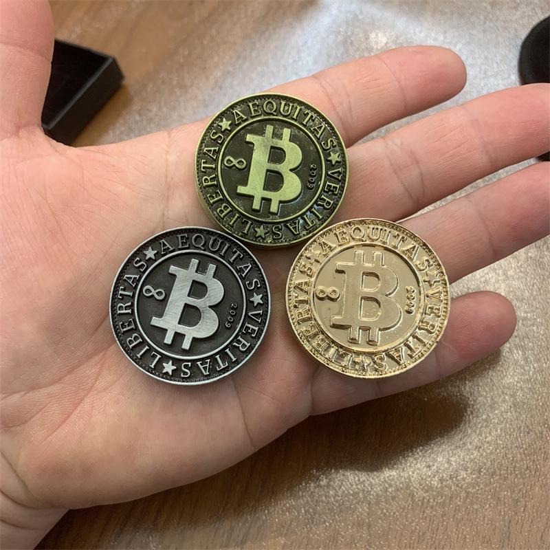 EDC Hand-Push Bitcoin Sound Coin Model: Creative Pop Toy for Stress Relief