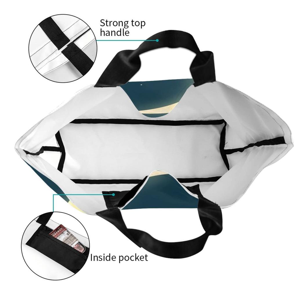 Moomin Tote Large Capacity Tote 50cm Wide X 40cm High X 15cm Perfect for Use As a Makeup Eco Convenience Store or Shopping Lightweight and Durable