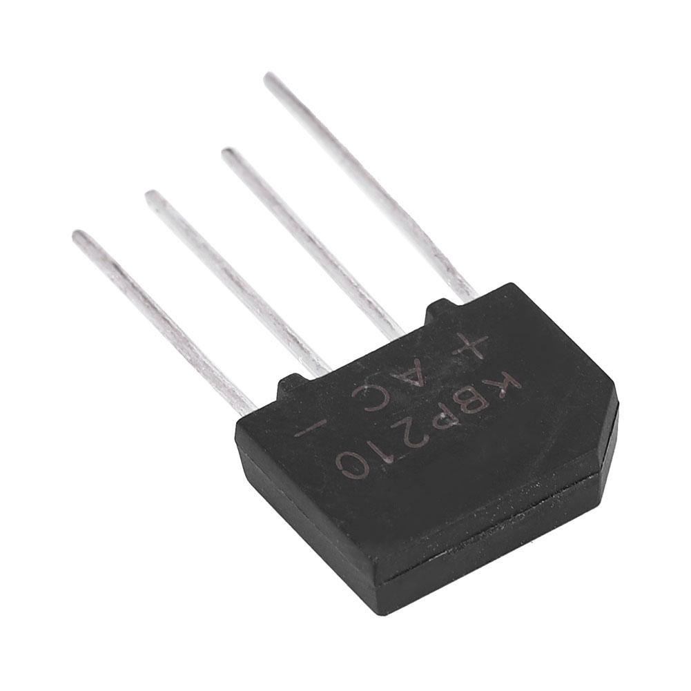 

2A 1000V Diode Bridge KBP210 Flat Rectifier Bridge for Electronic Circuit (10pcs)