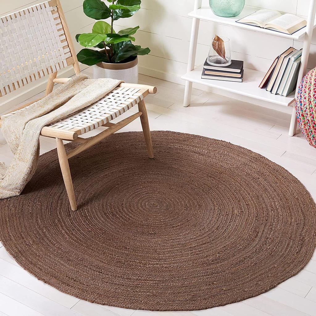 Jute Round Rug Handmade Natural Rug for Any Space Look Rustik Decor For Any Space Area