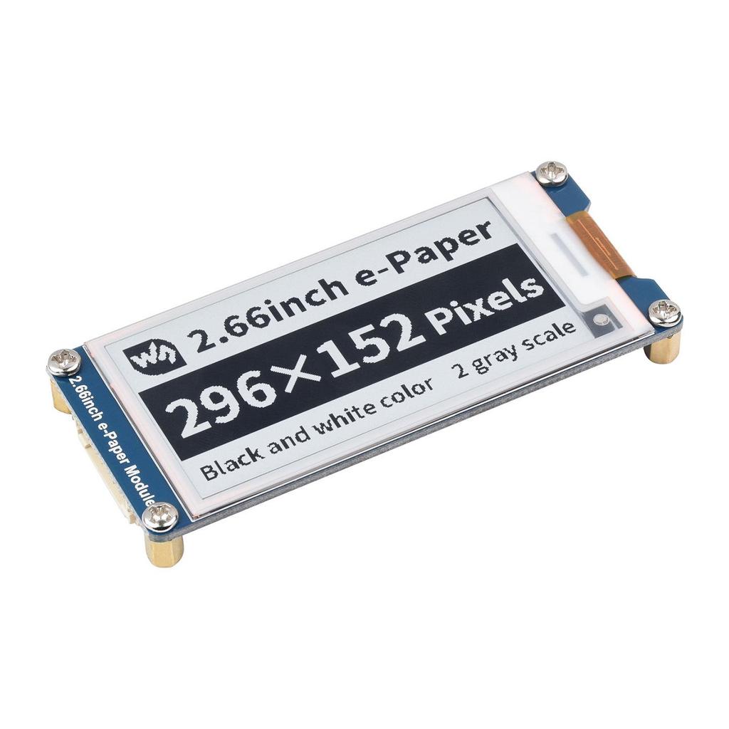Raspberry Pi 2.66" Black & White E-paper Screen, Dual-color, SPI Serial Connection