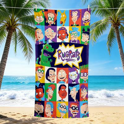1Pc Rugrats Classic Characters Beach Towel Quick Dry Multiuse For Beach Pool Gym Yoga Home Travel Christmas Halloween Xmas Gift N1300
