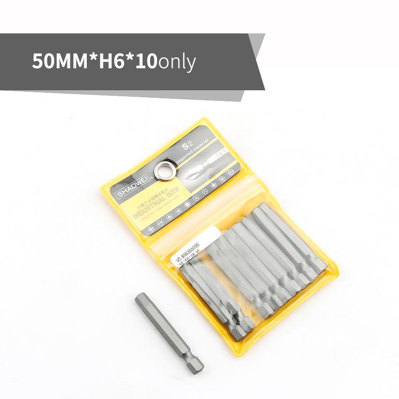 7/10 buc Set de biți de șurubelniță hexagonală 1/4 "codă hexagonală 50mm Biți de șurubelniță cu cap hexagonal pentru unealta electrică H2 H3 H4 H5 H6 H7 H8