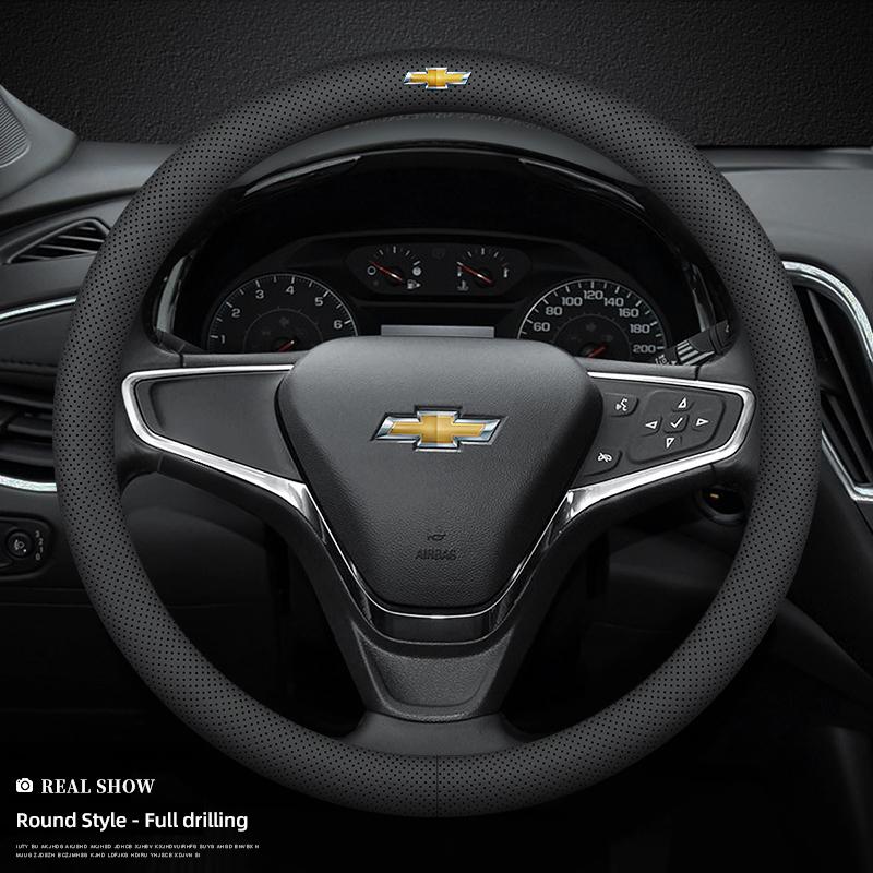 38cm protiskluzový potah volantu z kůže Nappa pro Chevrolet Spark Captiva Cruze Malibu Equinox Trax Camaro Blazer