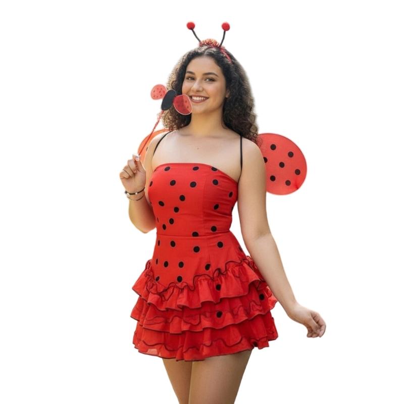 Bees Costume Accessories Set Bees Antenna Headband Tutus Dress Butterfly Wing Cosplay Halloween Costume for Adult Women