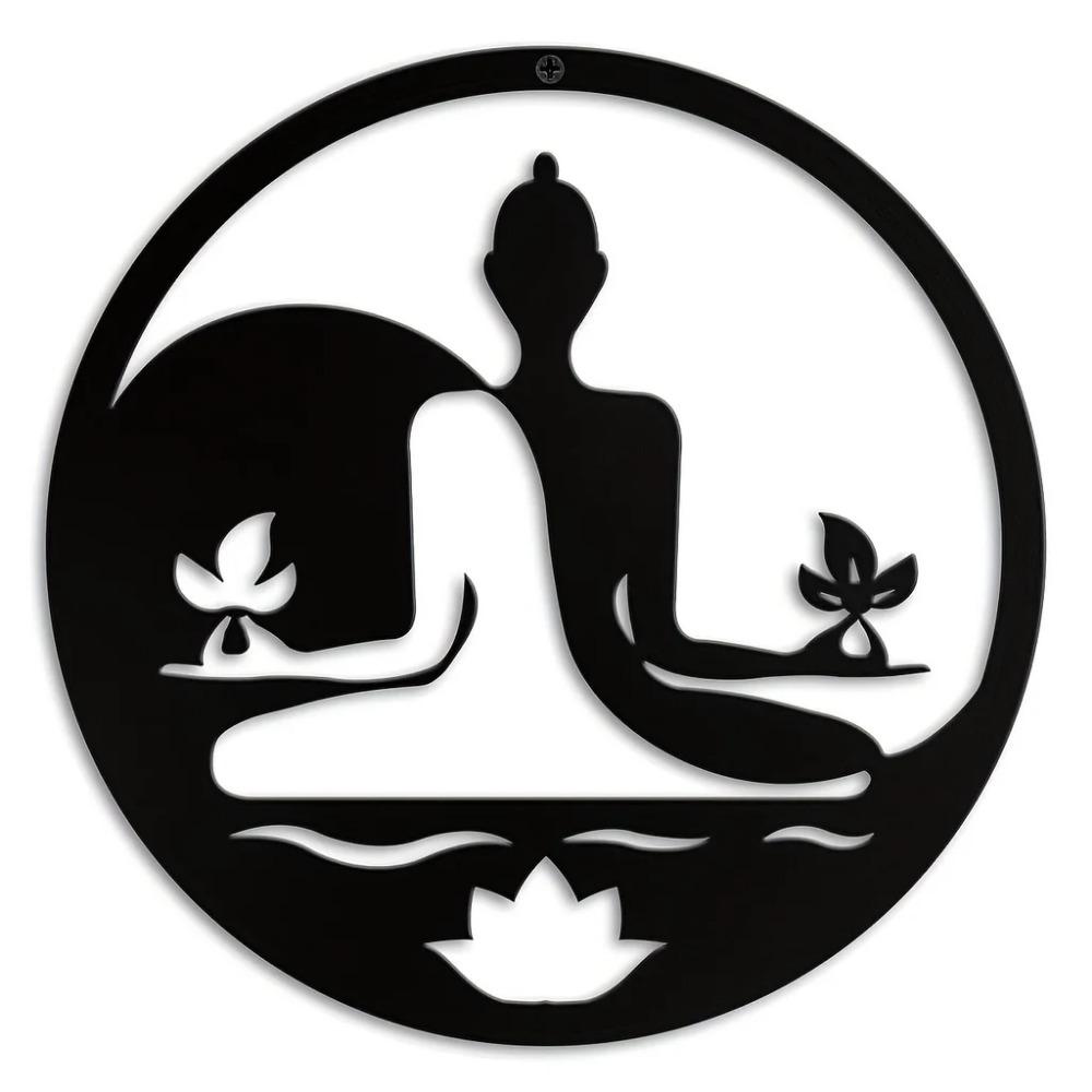 Eiserner Buddha Wandkunst – Elegante Dekoration für Meditation, Spiritualität, Wohnzimmer, Schlafzimmer, Yogastudio und Bürodekor