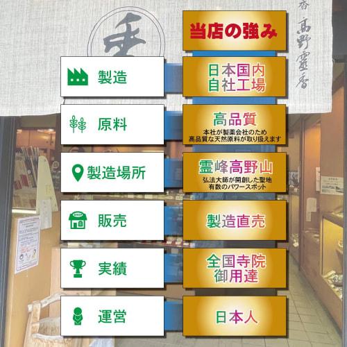 Koyasan Reiko Incense Sticks, Premium Incense, Large Box of Approximately 350 Sticks, 13.5cm Long, Temple Fragrance, for Buddhist Altars, Koyasan Dais