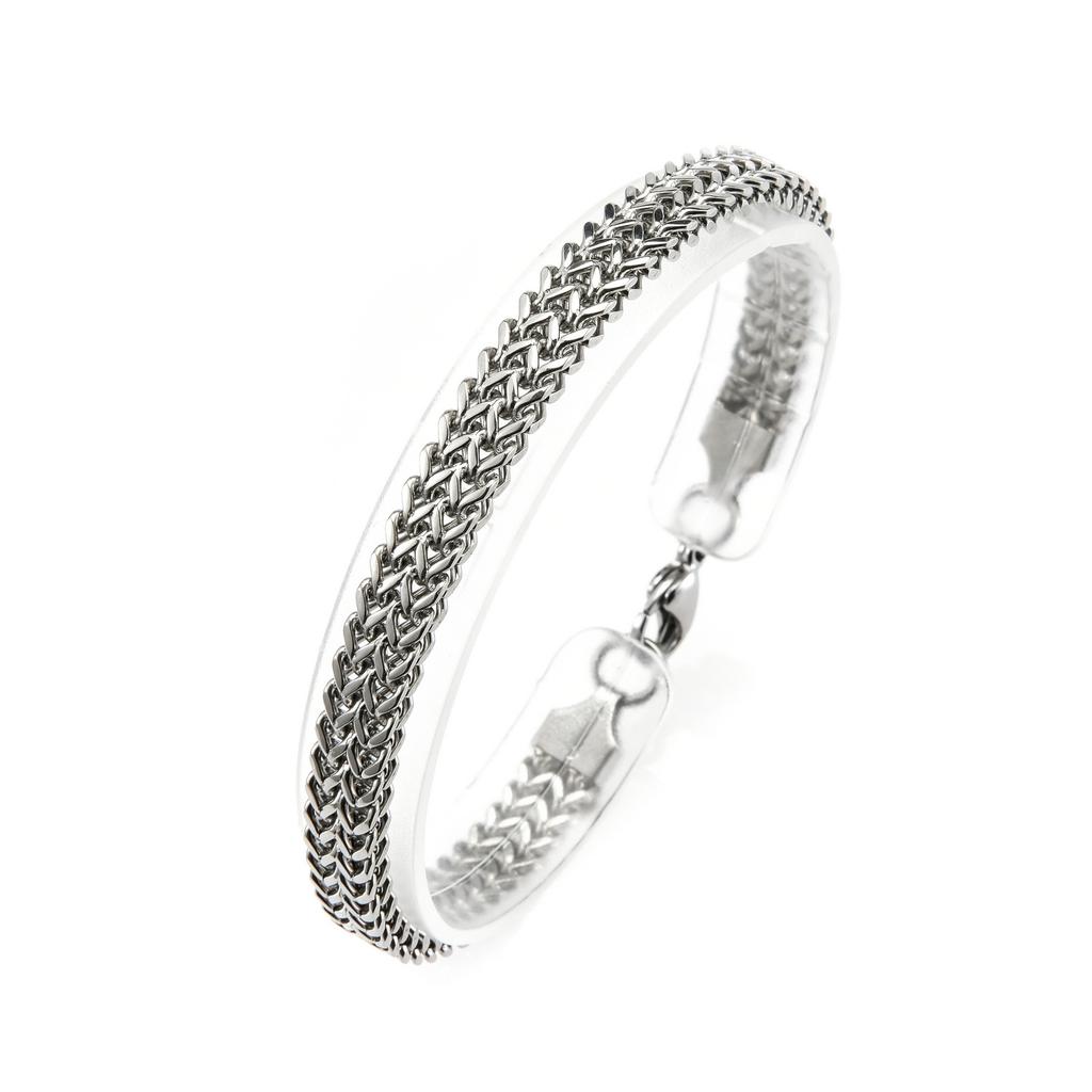 Men's Square Fish Scale Titanium Steel Bracelet, Simple Atmosphere Gold, Silver and Black Three-color Electroplated Bracelet