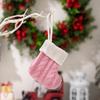 Christmas Knitted Sock Red Green Xmas Tree Hanging Mini-Sock for Home Party Table Decoration Noel Pendant Kids Gift Supplies
