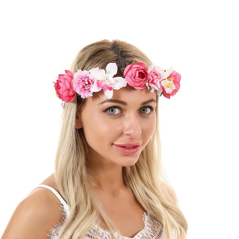Braut Boho große Blume Stirnband Girlande Festival Hochzeit Krone Reben Haarband