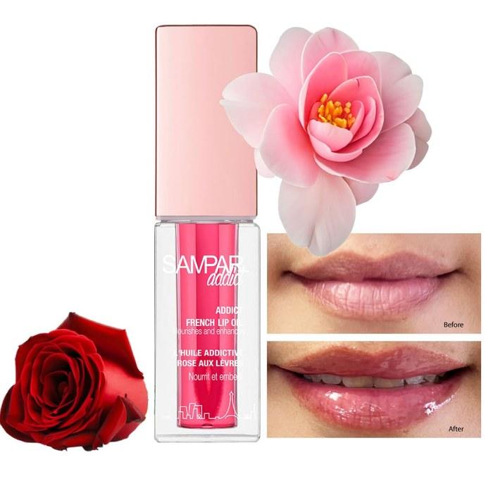 Sunperaddic French Lip Oil Camellia (Lip Serum), Glossy & Moisturizing, Lightly Tinted, Maximizer & Plumper