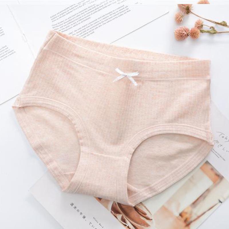 Women's Pure Cotton Mid-Waist Briefs - Breathable, Comfortable, Hip-Hugging, Colored Briefs for Young Girls