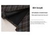 Women's Flocked Plaid Skirt 2026: Winter Elastic High Waist A-line Hip-Covering Skirt