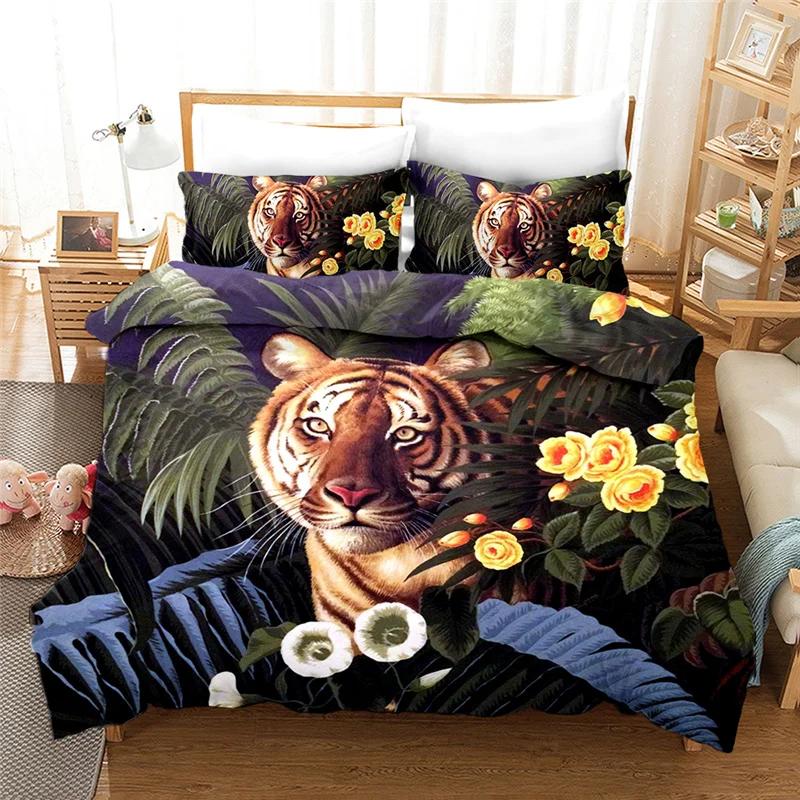 3D Tiger Bedding Set  Adults Winter Duvet Cover Sets Kids,twin Full Queen Bedroom Set  Home Textile Housse De Couette Flamingos