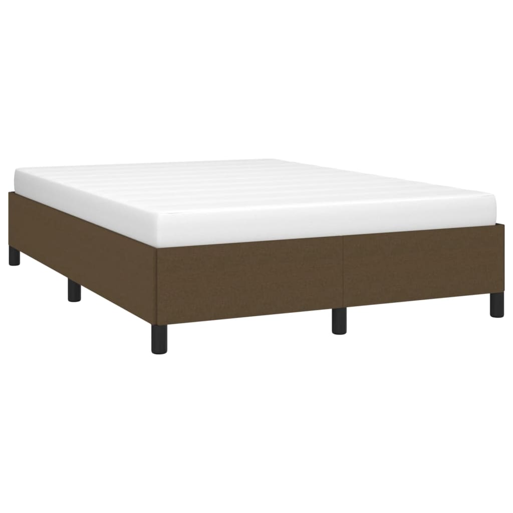 Vidaxl Bed Frame Without Mattress, Dark Brown, 140X190 Cm, Fabric