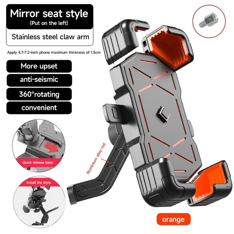 Bike Phone Mount Stand NonSlip Anti-Vibrations Universal Bike Handlebar Adjustable Phone Mount Clip Easily to Install