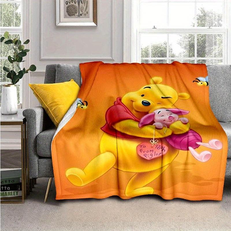 1pc Winnie Printing Flannel Blanket for All Season, Unisex Cartoon Blanket, Home Blankets, Lunch Rest Blanket