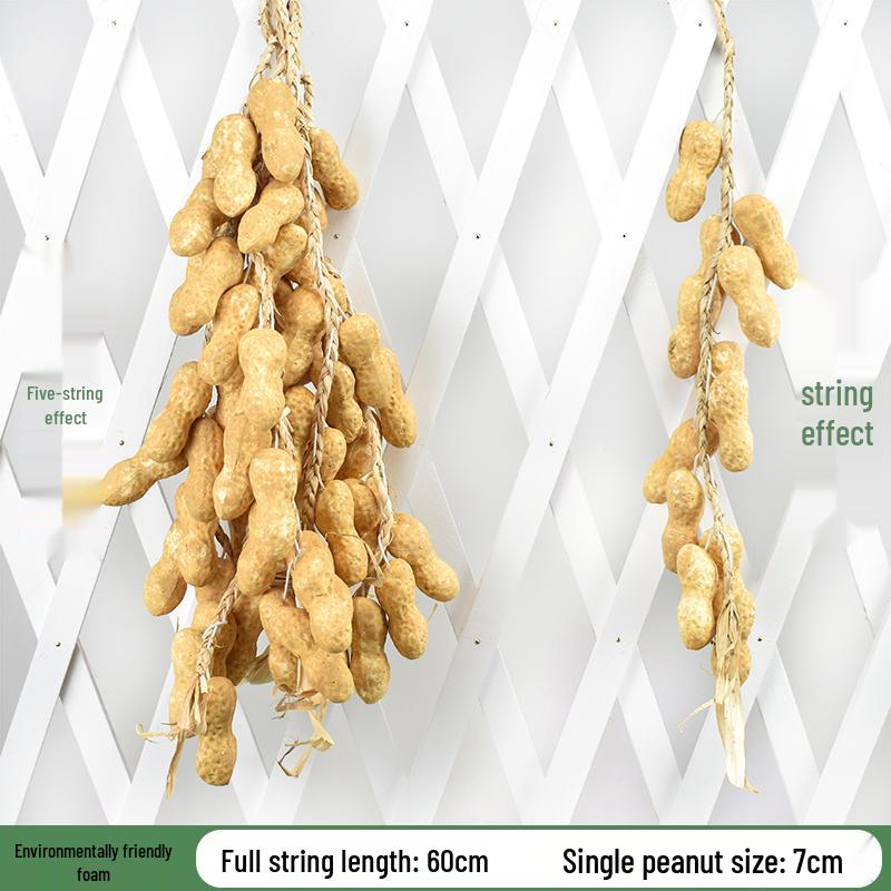 

Farmhouse Five-Grain Simulation String Decoration: Fake Hanging Chili, Peanuts, Corn, Red Chili for Restaurant & Kitchen Decor