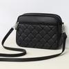 Women's Embroidered Diamond Pattern Multi-Layer Crossbody Shoulder Bag for Moms