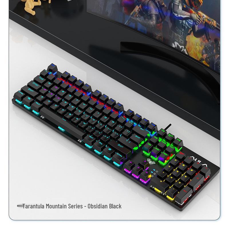 Wolf Spider F2088 Mechanical Gaming Keyboard, Blue Switch, with Wrist Rest for Esports and Home Desktop Use.