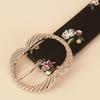 A Simple and Casual Belt for Women with Lip Pin Buckle and Trendy Printed Fashion Strap, 3.9cm