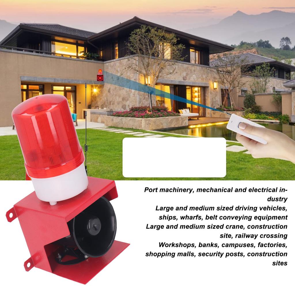 115dB Sound Light Alarm Horn Industrial Siren Alarm Outdoor 115dB Sound Light Horn Waterproof Emergency Strobe Warn Light