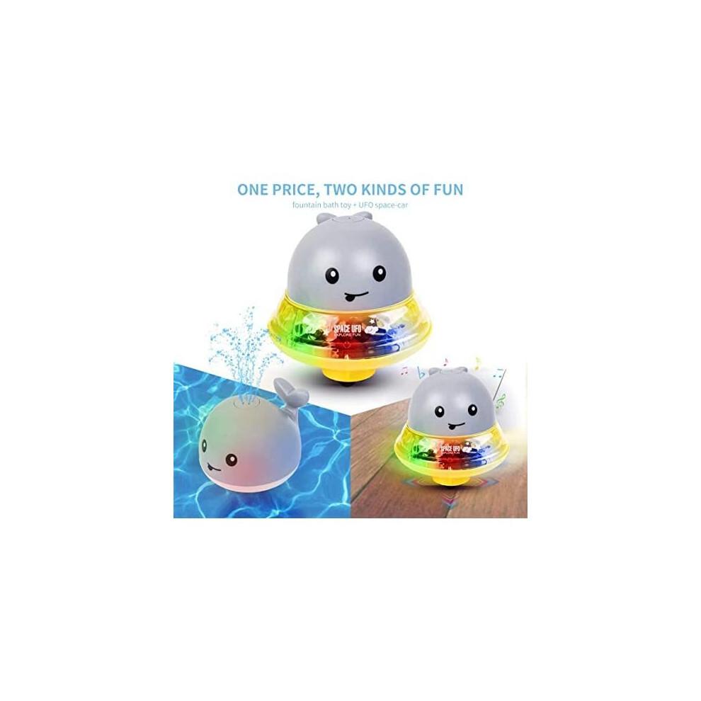 Whale Bath Toys, Baby Bath Toys with Music Space, Led Light up Water Spray Sprinkler Bath Toy for Kids Toddler Infant Whale Bathtub Toy for 0-6 1