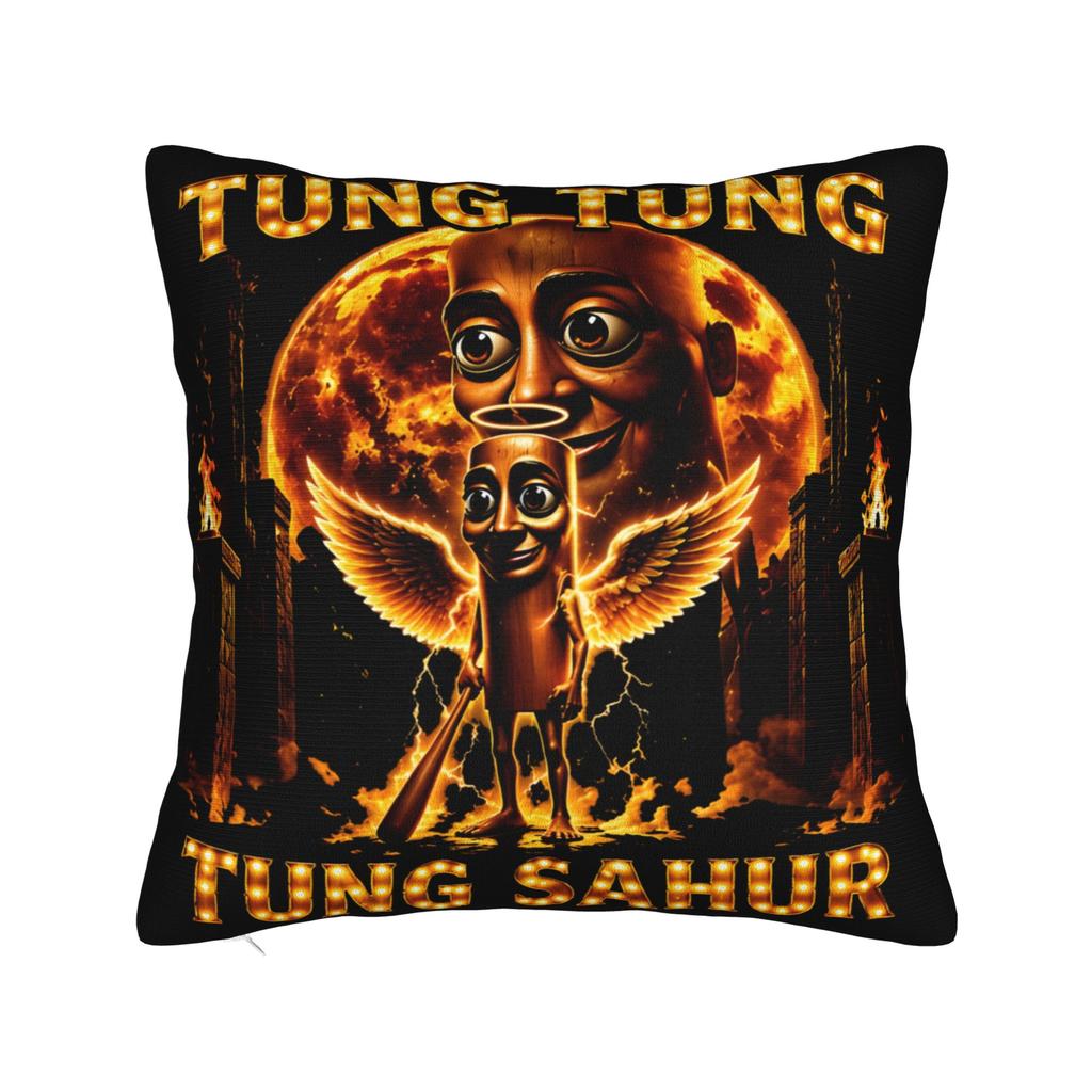 Povlak na polštář Tung Tung Tung Sahur John Pork Meme Brainrot Design Potah na polštář pro kancelář, auto, domácí dekorace Nové povlaky na polštáře