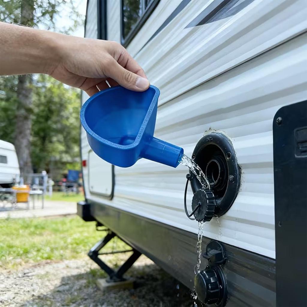 Funnel for Water Fill RV Anti-Spill Wide Mouth Filler RV Water Tank Fill Funnel for Trailer Van Motorhome Travel Camping Road