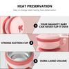 1 pièce Bol Rose en Acier Inoxydable à Conservation de Chaleur avec Ventouse