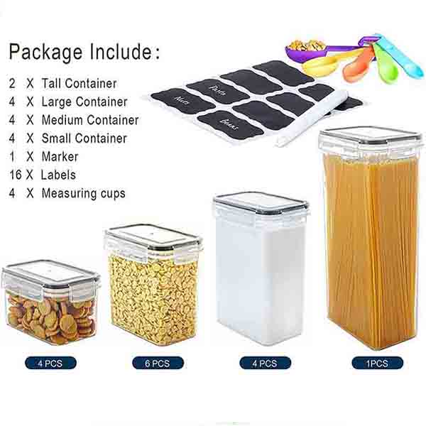 

Контейнеры для хранения пищевых продуктов Fiyobo без BPA с герметичными крышками, герметичные канистры для пищевых продуктов, набор из 14 штук для организации кухни и кладовой