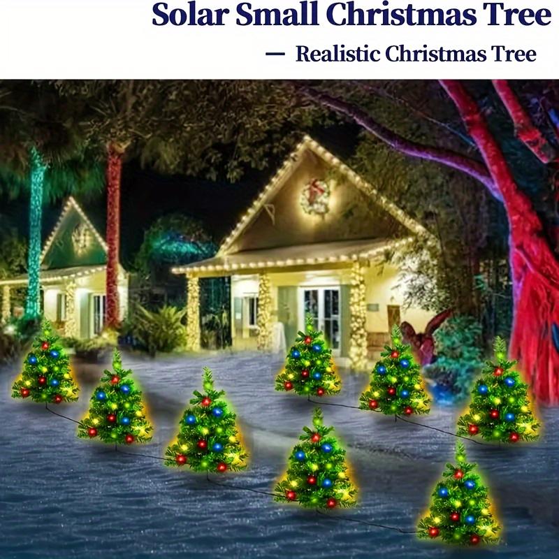 2 In 1 Solar Christmas Garden Light Stake - Outdoor Christmas Tree and Trail Decorations with 40 Colorful LEDs for Yard, Lawn and Patio Solar Lights