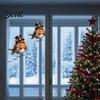 Cute Animal Static Clings Christmas Bird Window Stickers PVC Waterproof Decorative Decals Non Adhesive Stickers for Holiday Glass Doors Removable
