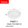 7-Inch White Melamine Round Shallow Dinner Plates (Pack of 10)