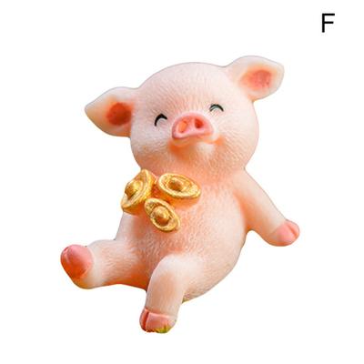 Romantic Life Pig Figurine Resin Money Lucky DIY Miniature Statue Garden Table Ornament