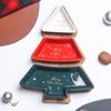 Creative Christmas Tree Shape Rotatable Candy Nuts Dry Fruits Ceramic Plate Snack Dishes Bowl Breakfast Tray Wedding Party