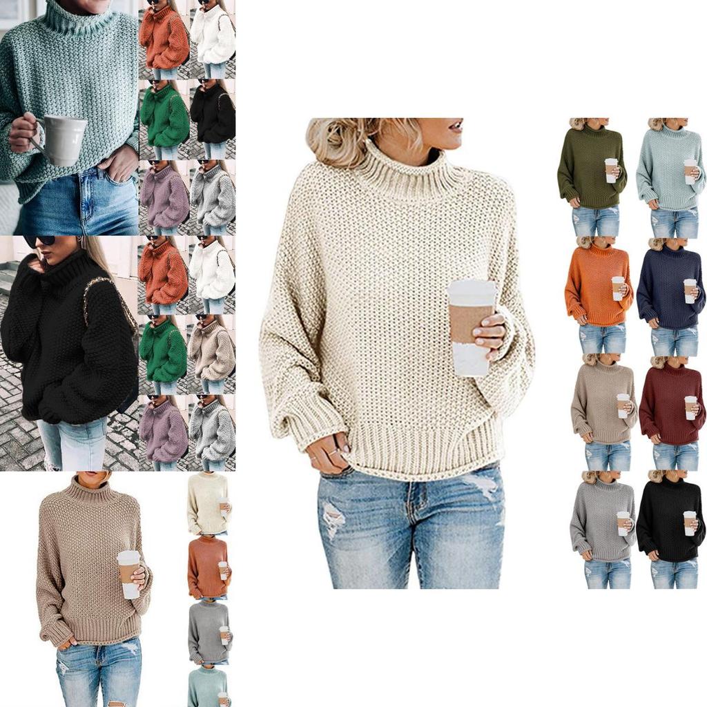Stylish Winter Women's High Neck Pullover Long Sleeve Sweater For Ultimate Warmth