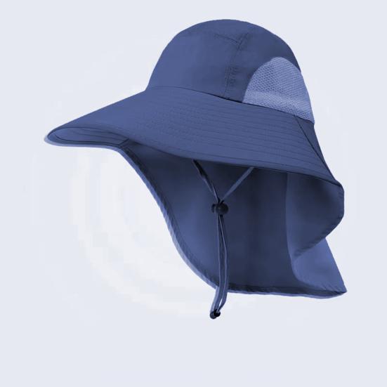 Enlarged Widened Brim Fisherman Hat Shawl Design Adjustable Rope Outdoor Hiking Hat Unisex Breathable
