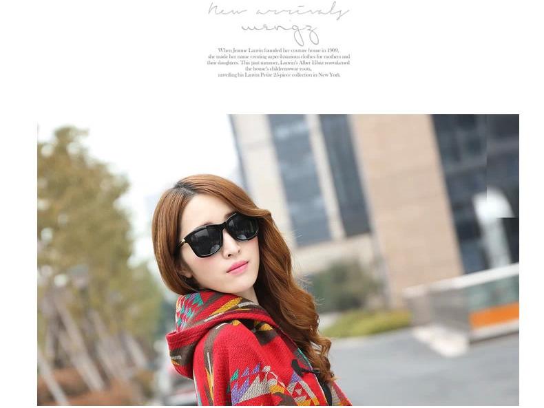 Bohemian Ethnic Toggle Hooded Cape Shawl - Thick Warm Imitation Cashmere for Women