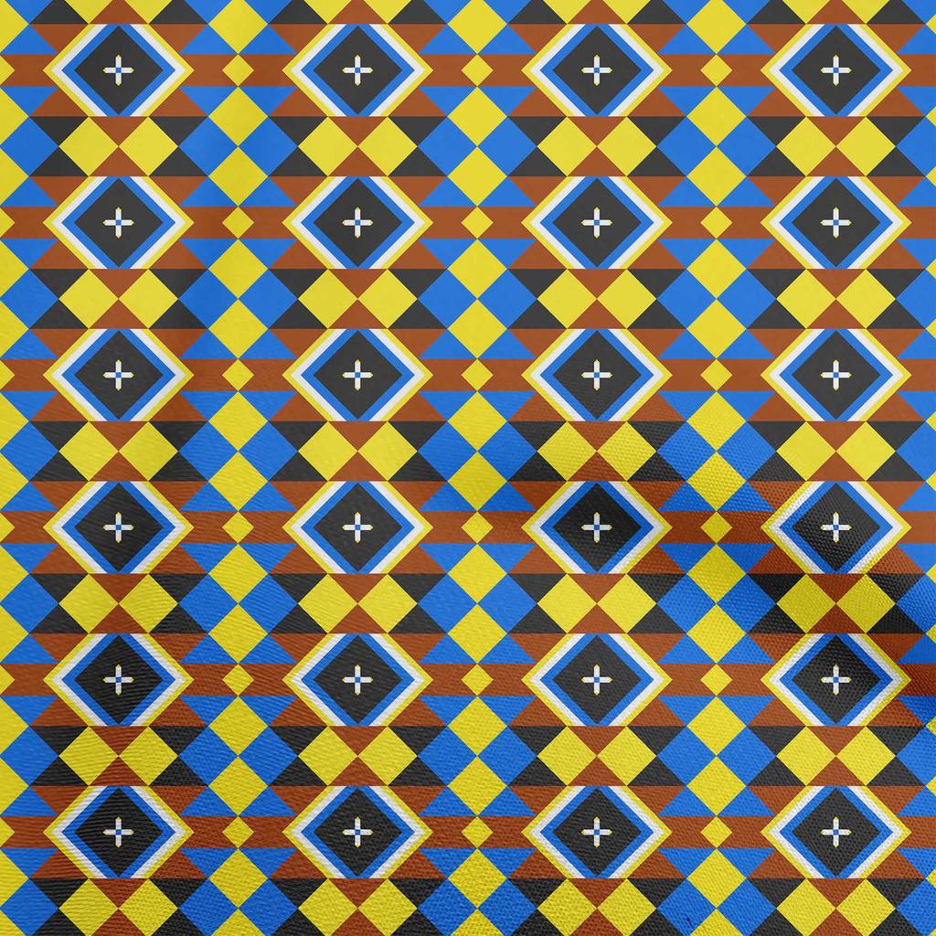 oneOone Cotton Flex Medium Blue Fabric Geometric  Sewing Craft Projects Fabric Prints By Yard 40 Inch