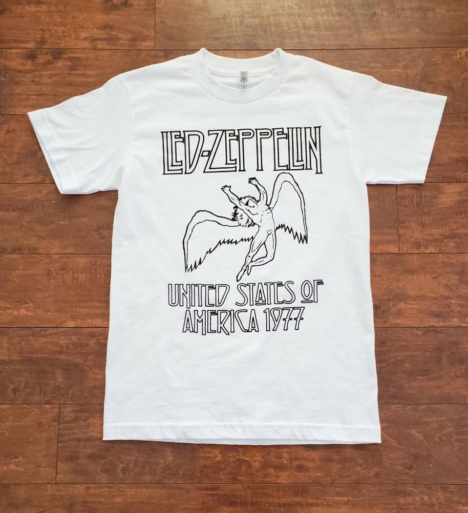 НОВАЯ БЕЛАЯ ФУТБОЛКА LED ZEPPELIN США 1977 Унисекс XXL