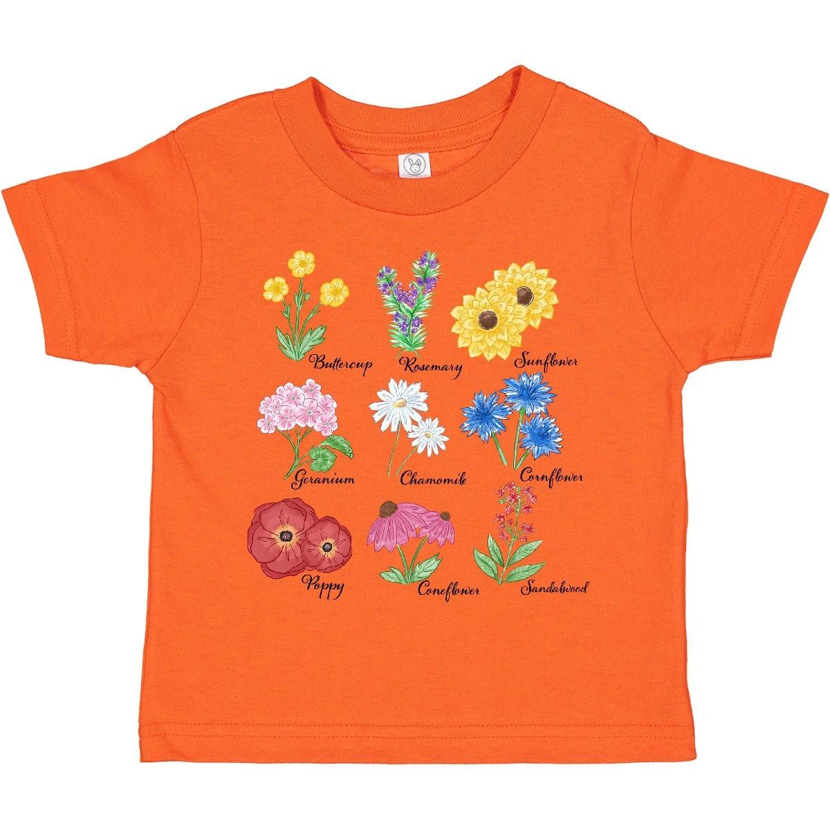 Inktastic Wild Flower Chart Toddler T-Shirt Flowers Free Spirit Garden Gardener 120