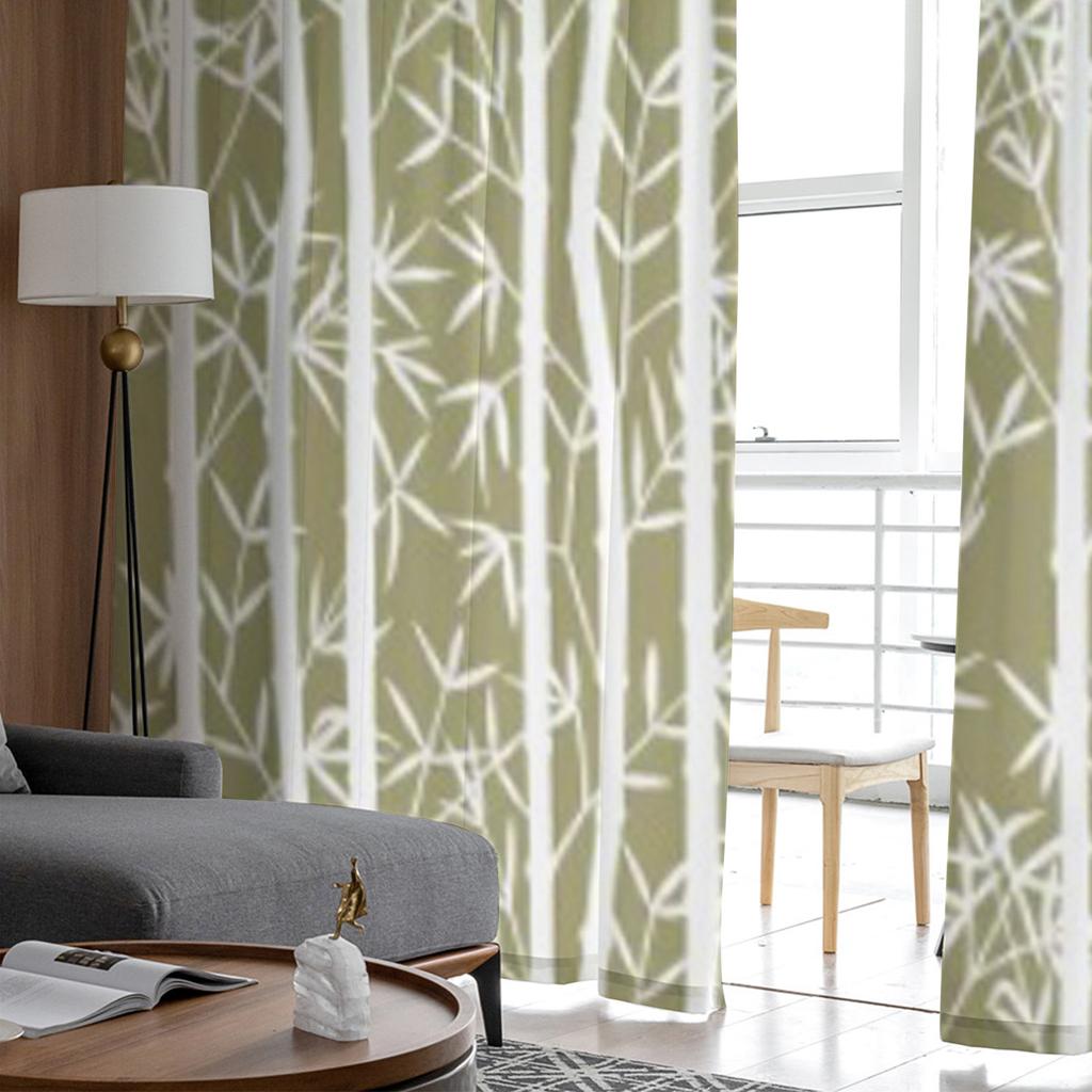 Bamboo Tulle Sheer Curtains for Living Room Decoration Curtain for the Room Bedroom Kitchen Voile Organza Curtains