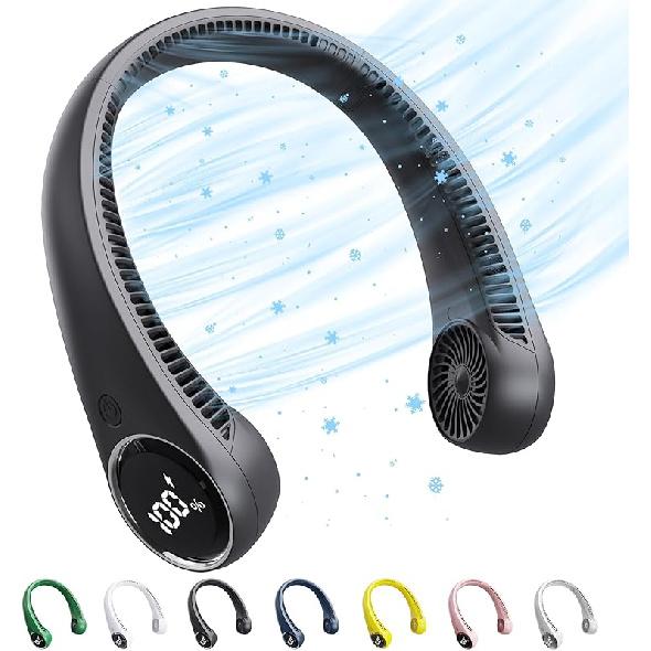 Personal Cooling Portable Neck Fans - USB Rechargeable,360 Free Rotation & Lower Noise Bladeless Battery Operated Design with 3 Speeds Duration 48