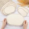 2Pieces Wood Crochet Basket Base Blank Basket Bottoms for Crochet Basket Crafting Crochet Bag Making Sewing Accessories