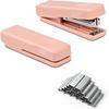 2Pcs Mini Stapler with 2000 Staples, Cute Small Staplers for Desk, 20 Sheets Capacity, Jam Free, Portable Stapler for Office School Supplies (Pink)
